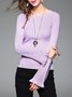 Ruffled Bell Sleeve Knitted Crew Neck Sweater